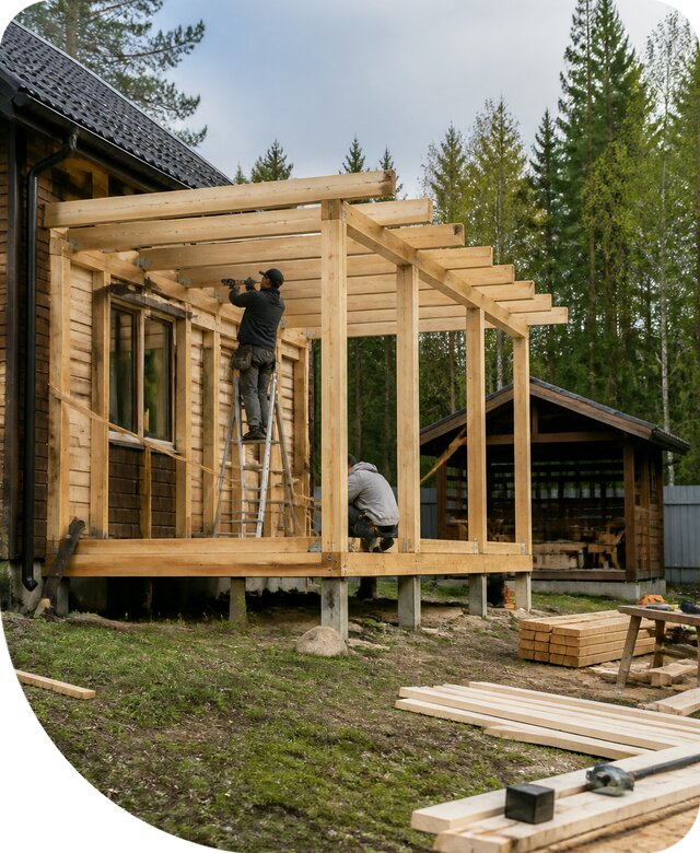 Строительство пристроек и построек на участке в Баксане